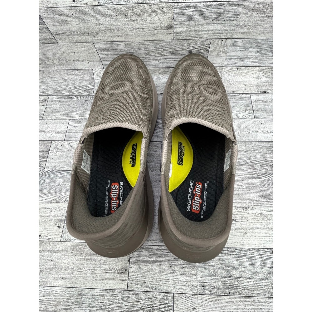 Skechers Mens Slip-ins Hands Free Taupe Sneakers 210546 Size 12‎ Goga Mat Arch - Picture 10 of 14